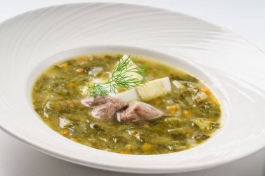 yumurta ve et ile çorbası