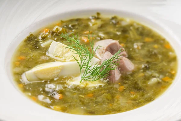 Sopa con huevo y carne — Foto de Stock