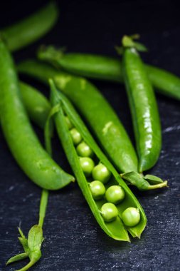 Yeşil bezelye, yakın çekim 