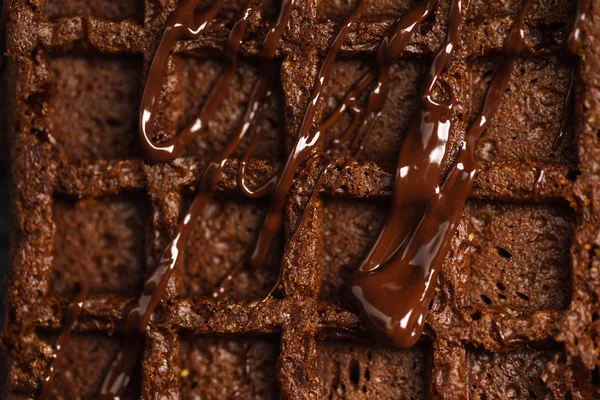 Brown chocolate waffle — Stock Photo, Image