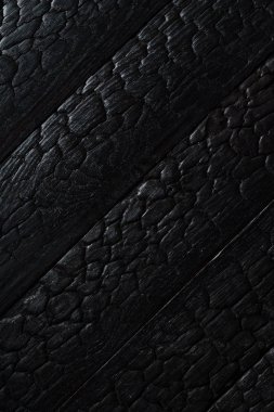 Siyah ahşap doku yanmış