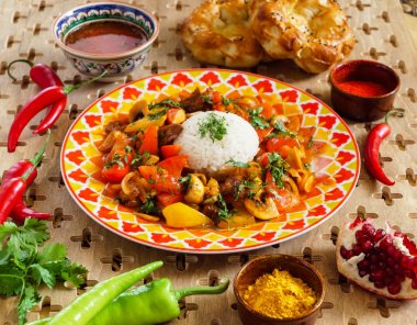 Asya gıda plaka üzerinde