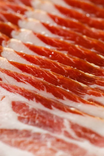 Rebanadas de jamón, de cerca — Foto de Stock