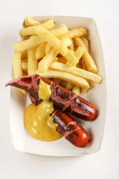 sausage with french fries