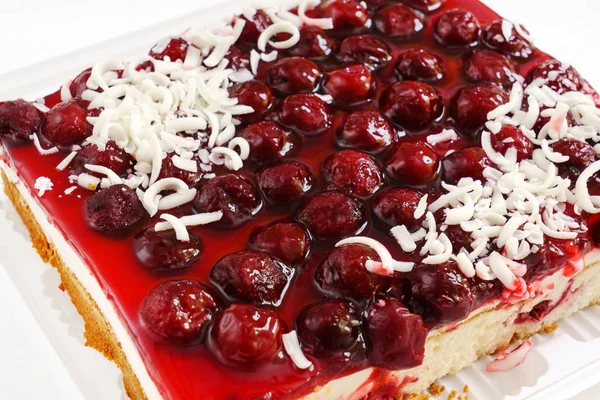 Sweet cherry cake — Stock Photo, Image