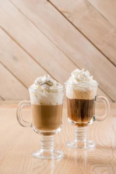 Coffee with whipped cream — Stock Photo, Image