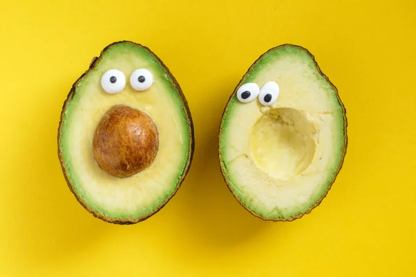 Funny avocado with eyes — Stock Photo, Image