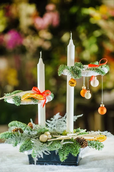 Christmas candles decoration — Stock Photo, Image