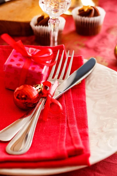 Cenário de mesa de Natal — Fotografia de Stock