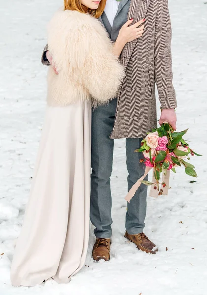 Зимняя Свадьба Молодая Невеста — стоковое фото