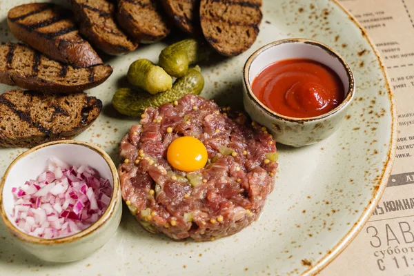 Färsk biff tartar — Stockfoto