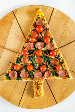 Noel ağacı pizza şeklinde