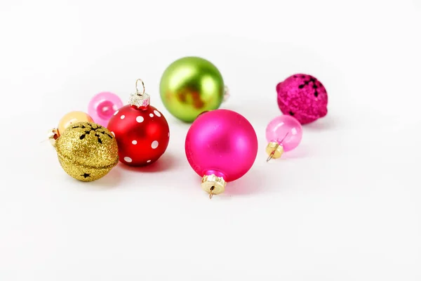 Bolas de Natal no branco — Fotografia de Stock