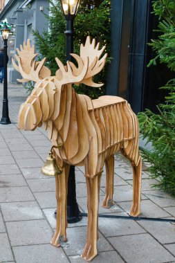 ahşap geyik açık. Noel dekorasyon 