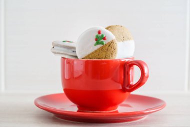 tatlı Noel gingerbread çerezleri, yakın çekim