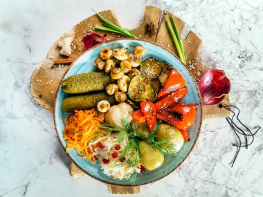 Korunmuş ve ızgara sebzeler, yakın çekim