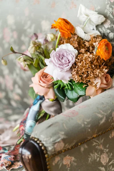 Beau Bouquet Mariage Lumineux Gros Plan — Photo