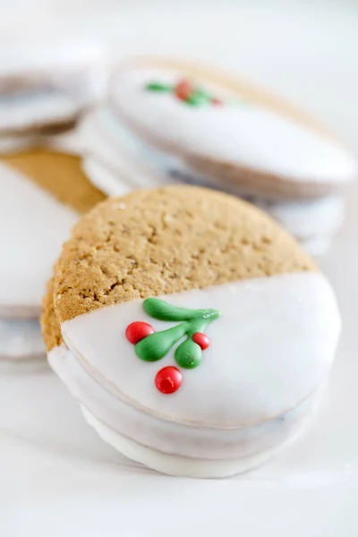 Tatlı Noel Gingerbread Çerezleri Yakın Çekim — Stok fotoğraf