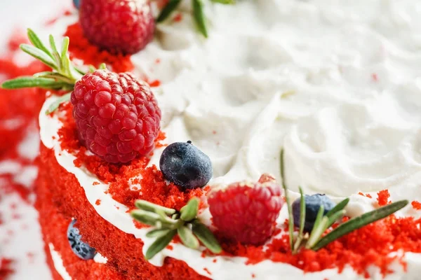 Delicioso Pastel Navidad Dulce Con Bayas — Foto de Stock