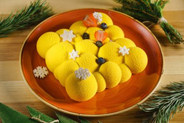 Noel Kek ile kar taneleri, yakın çekim