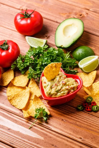 Guacamole Con Aguacate Lima Tomate Cilantro — Foto de Stock