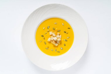 Balkabağı kremalı çorba, kapat.