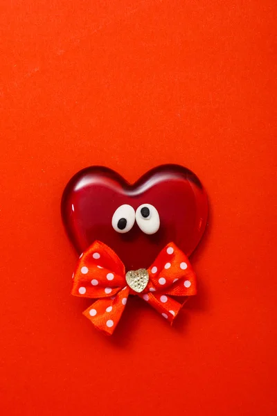 Red Valentine Heart Red Background — Stock Photo, Image