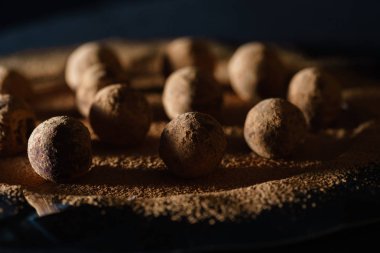 tatlı çikolata truffles, yakın çekim