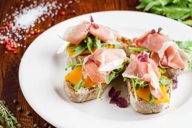 Jamon, taze sandviç yakın çekim