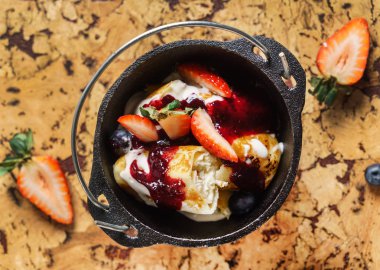 Krep çilek ile haddelenmiş, yakın çekim