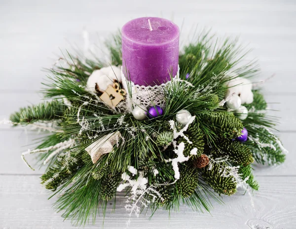 Hermosa Composición Florística Navidad Primer Plano —  Fotos de Stock
