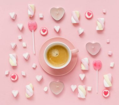 kahve Valentive gün için tatlılar