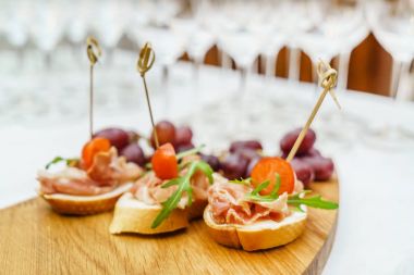 Tablo atıştırmalıklar ile catering, yakın çekim