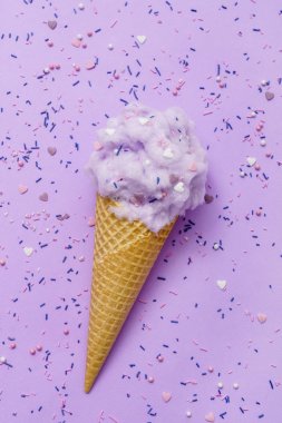 Pamuk şeker şeker sprinkles ile yakın çekim