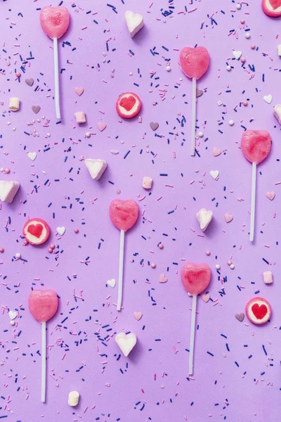 Bunte Bonbons Und Süßigkeiten Aus Nächster Nähe — Stockfoto