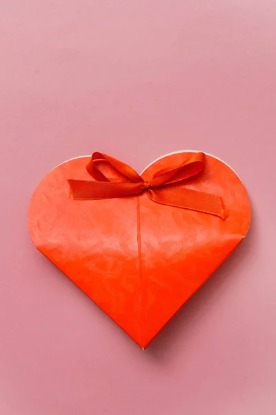 Regalo Durante Giorno San Valentino Forma Cuore — Foto Stock