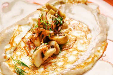 mantar, taze omlet yakın çekim