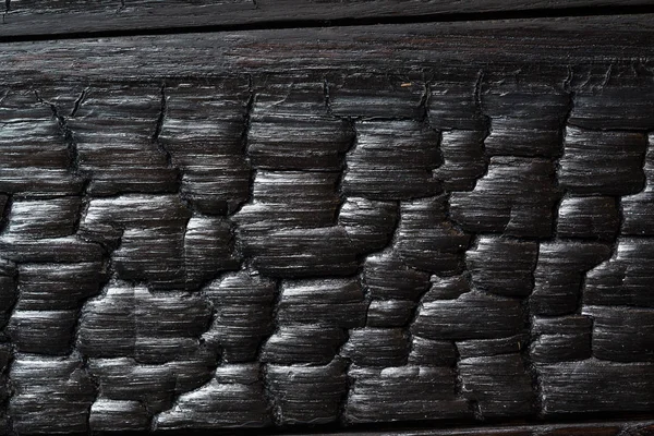 Textura Quemada Madera Negra Primer Plano — Foto de Stock