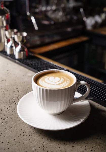 Šálek Cappuccino Stole Zblizka — Stock fotografie