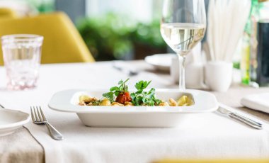 akşam İtalyan restarant yakın çekim