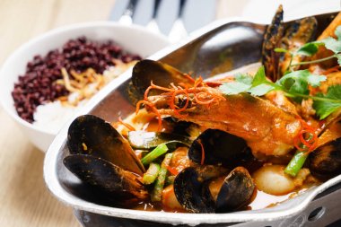 taze deniz ürünleri tabağı, yakın