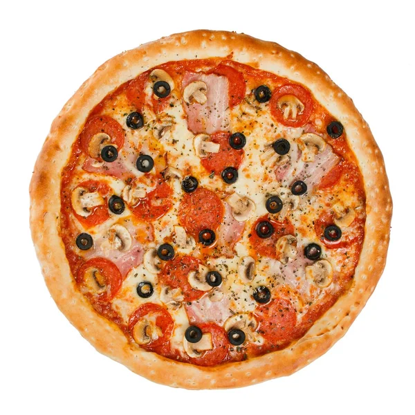 Pizza Isoliert Auf Weißem Hintergrund — Stockfoto