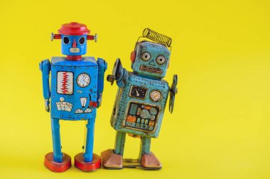 Vintage oyuncak robotlar, yakın çekim