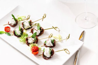 kurutulmuş domates, leziz kanepeler yakın çekim