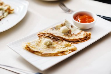 reçel, tatlı krep yakın çekim