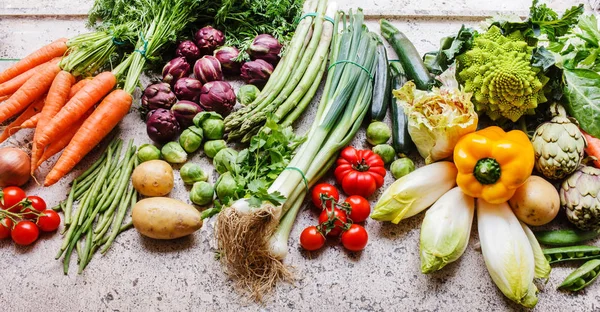 Assortment Fresh Ripe Vegetables Close — Stock Photo, Image