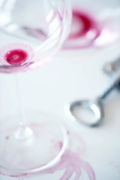 Empty Wine Glasses Close — Stock Photo, Image