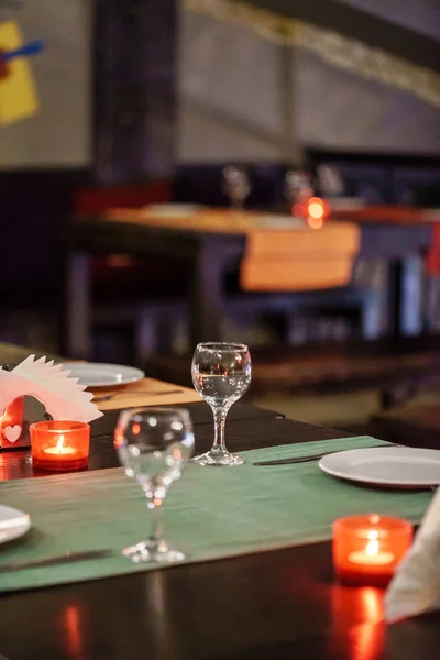 Conjunto Mesa Para Refeição Restaurante — Fotografia de Stock