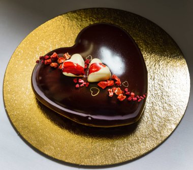 Sevgililer günü için bir pasta. Yakın çekim