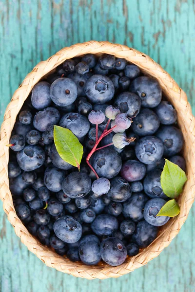 Fresh Blueberries Bowl Close — Stock Photo, Image